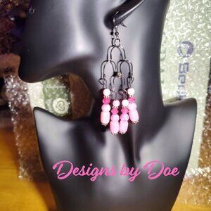 Pink Pastel Boho Handmade Dangling Earrings SHIPS FREE